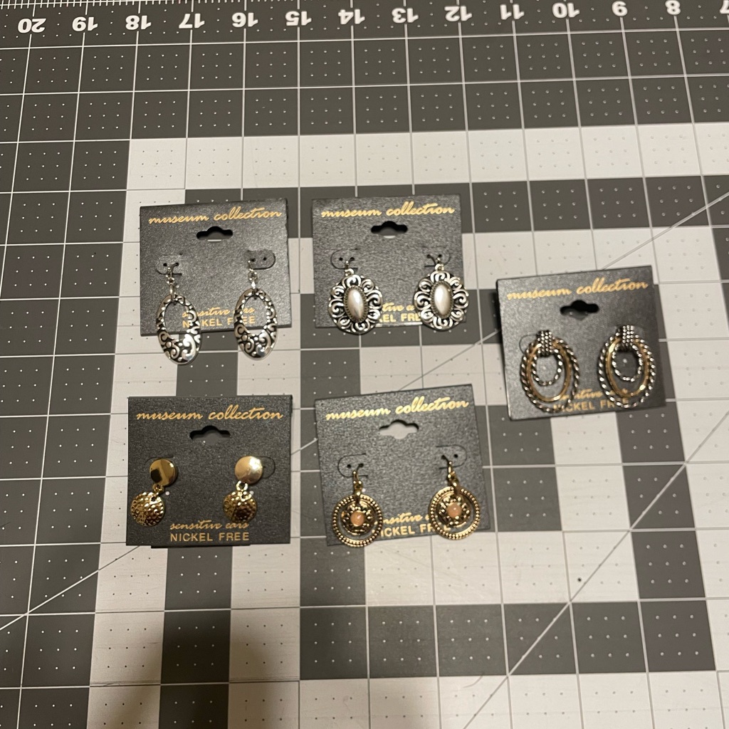 Silver And Gold Earrings Set G06 6616